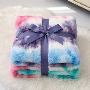 tie dye fleece blanket