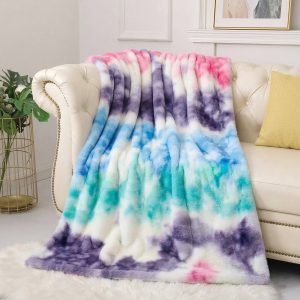 tie dye fuzzy blanket